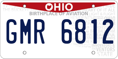 OH license plate GMR6812