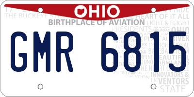 OH license plate GMR6815