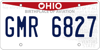 OH license plate GMR6827