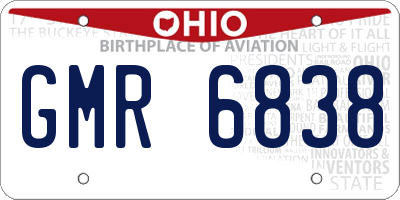 OH license plate GMR6838
