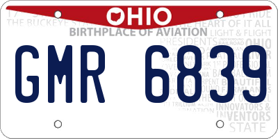 OH license plate GMR6839