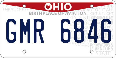 OH license plate GMR6846