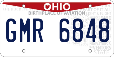 OH license plate GMR6848