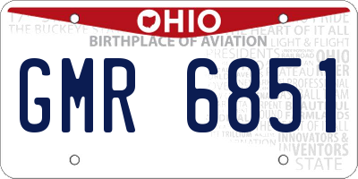 OH license plate GMR6851