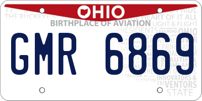 OH license plate GMR6869