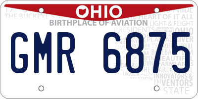 OH license plate GMR6875