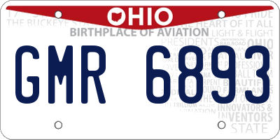 OH license plate GMR6893