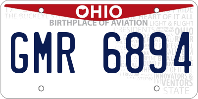 OH license plate GMR6894