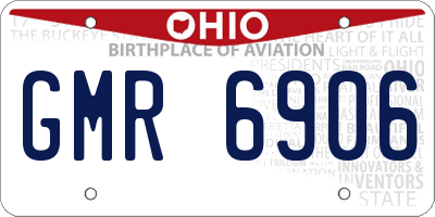 OH license plate GMR6906