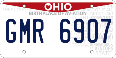 OH license plate GMR6907