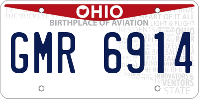 OH license plate GMR6914