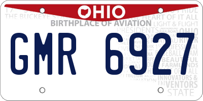 OH license plate GMR6927