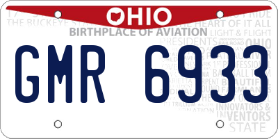 OH license plate GMR6933