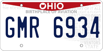 OH license plate GMR6934