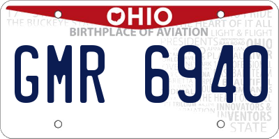 OH license plate GMR6940