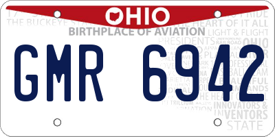 OH license plate GMR6942