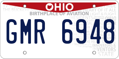 OH license plate GMR6948