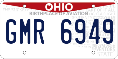 OH license plate GMR6949