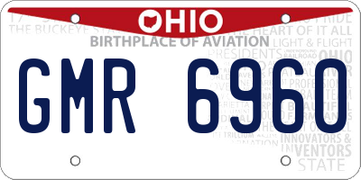 OH license plate GMR6960