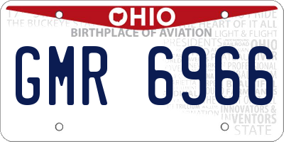 OH license plate GMR6966