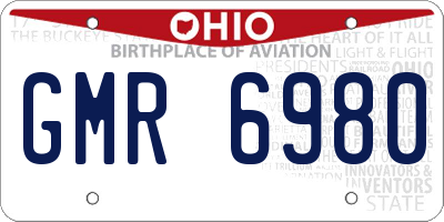 OH license plate GMR6980