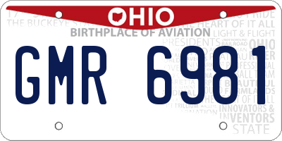 OH license plate GMR6981
