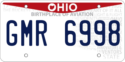 OH license plate GMR6998