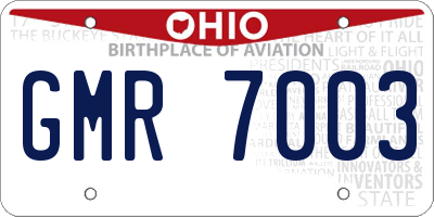 OH license plate GMR7003