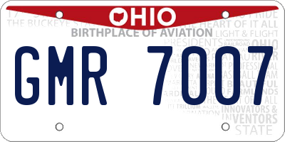 OH license plate GMR7007