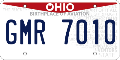 OH license plate GMR7010