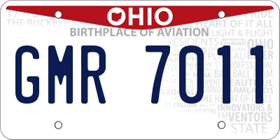 OH license plate GMR7011