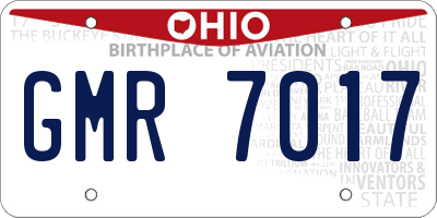 OH license plate GMR7017