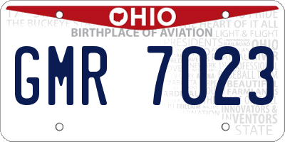 OH license plate GMR7023