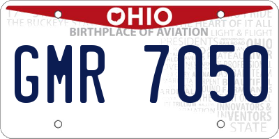 OH license plate GMR7050