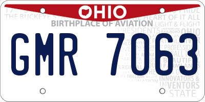 OH license plate GMR7063
