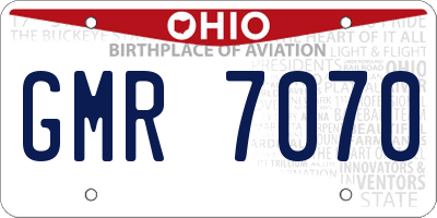 OH license plate GMR7070