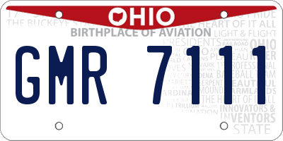 OH license plate GMR7111