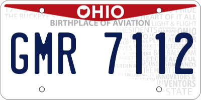 OH license plate GMR7112