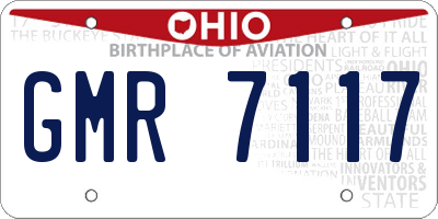 OH license plate GMR7117
