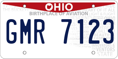 OH license plate GMR7123