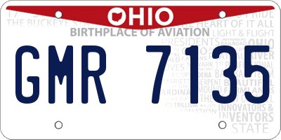 OH license plate GMR7135