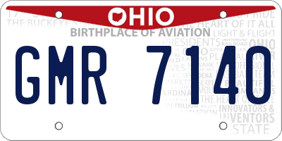 OH license plate GMR7140