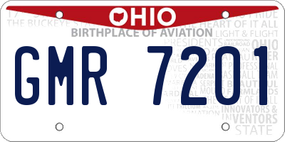 OH license plate GMR7201