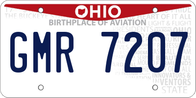 OH license plate GMR7207