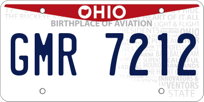 OH license plate GMR7212