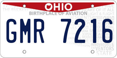 OH license plate GMR7216