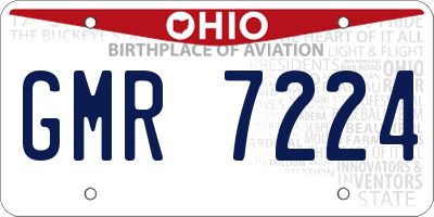 OH license plate GMR7224