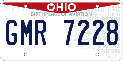 OH license plate GMR7228