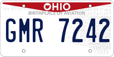 OH license plate GMR7242