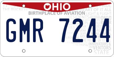 OH license plate GMR7244